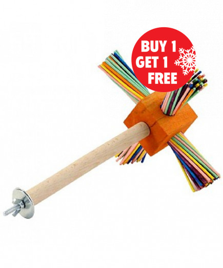 37cm Party Fun Spinning Perch Parrot Toy - BOGOF